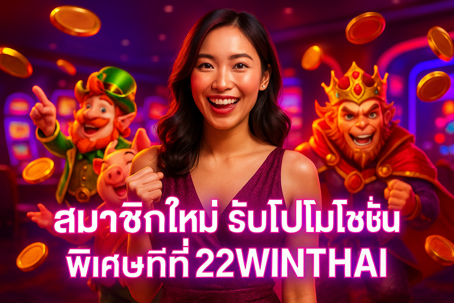 สมาชิกใหม่โปรโมชั่นพิเศษที่ 22WINTHAI แบบจัดเต็ม